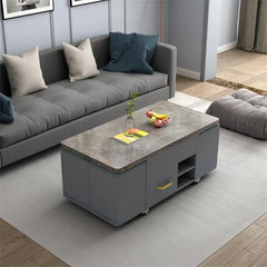 Modern Solid Wood Coffee Table with Leather Accents for Stylish Living Rooms - FCX-2588