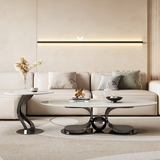 Sleek Modern Coffee Table - Sintered Stone & Stainless Steel for Elegant Living Rooms fdl-2596