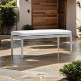 Outdoor Aluminum Bench with Sunbrella Fabric Cushion - Grayish