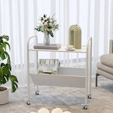 Modern White Rolling Storage Rack with Shelves - Perfect for Home and Office Organization fel-2013