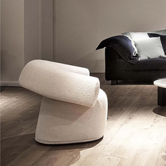 Solid Wood Lambswool Chair - Modern Comfort and Style for Your Living Room fel-2438