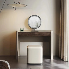 Sleek Makeup Table with Sintered Stone Top and Synthetic Leather Finish – Elegant Vanity Desk for Modern Spaces fhx-4575