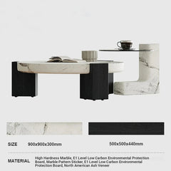 Elegant Round Marble Coffee Table with Tempered Glass Top – Stylish Modern Home Furniture fjd-4680