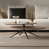 Modern Synthetic Leather Coffee Table with Stylish Dual-Tier Design and Metal Base - Perfect for Living Room Décor fjd-4684