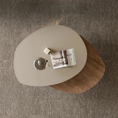 Modern Synthetic Leather Coffee Table with Stylish Dual-Tier Design and Metal Base - Perfect for Living Room Décor fjd-4684