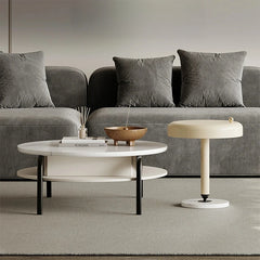 Stylish Marble and Pine Coffee Table - Modern Density Board Design for Chic Living Spaces fjd-4685