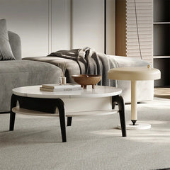 Stylish Marble and Pine Coffee Table - Modern Density Board Design for Chic Living Spaces fjd-4685
