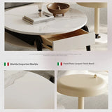Stylish Marble and Pine Coffee Table - Modern Density Board Design for Chic Living Spaces fjd-4685