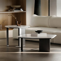 Stylish Density Board Stone Coffee Table for Modern Living Room Decor – Elegant Minimalist Design fjd-4686