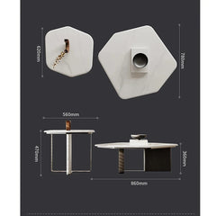 Stylish Density Board Stone Coffee Table for Modern Living Room Decor – Elegant Minimalist Design fjd-4686