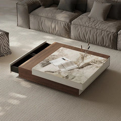 Elegant Sintered Stone Coffee Table with Modern Design - Stylish Living Room Centerpiece fjd-4687