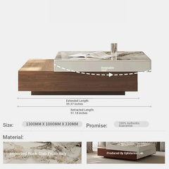 Elegant Sintered Stone Coffee Table with Modern Design - Stylish Living Room Centerpiece fjd-4687