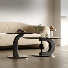 Stylish Tempered Glass Coffee Table Set with Ash Wood and Stainless Steel Base - Modern Living Room Accent Furniture fjd-4688