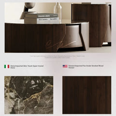 Stylish Stone Density Board Coffee Table - Modern Round Design for Your Living Room fjd-4690