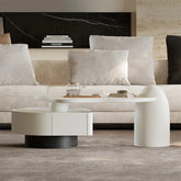 Sleek Modern Sintered Stone Pine Coffee Table with Unique Design and Storage Solutions for Contemporary Living Spaces fjd-4695