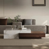 Modern Elegant Coffee Table with Sintered Stone and Pine Density Board - Stylish Centerpiece for Living Room Decor fjd-4698