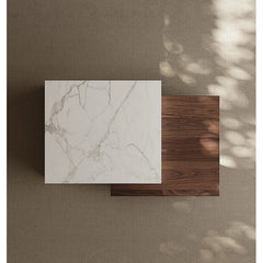 Modern Elegant Coffee Table with Sintered Stone and Pine Density Board - Stylish Centerpiece for Living Room Decor fjd-4698