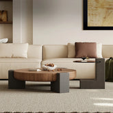 Stylish Ash Wood Coffee Table with Tempered Glass Top – Modern Centerpiece for Living Room fjd-4699