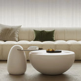 Modern Minimalist Coffee Table with GFRP Base and Tempered Glass Top – Stylish Living Room Furniture fjd-4709