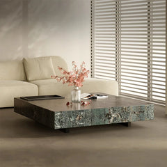 Elegant Sintered Stone Stainless Coffee Table - Modern Minimalist Design for Stylish Living Rooms fjd-4718