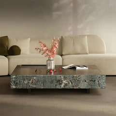 Elegant Sintered Stone Stainless Coffee Table - Modern Minimalist Design for Stylish Living Rooms fjd-4718