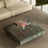 Elegant Sintered Stone Stainless Coffee Table - Modern Minimalist Design for Stylish Living Rooms fjd-4718