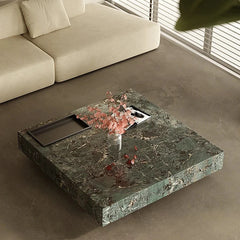 Elegant Sintered Stone Stainless Coffee Table - Modern Minimalist Design for Stylish Living Rooms fjd-4718
