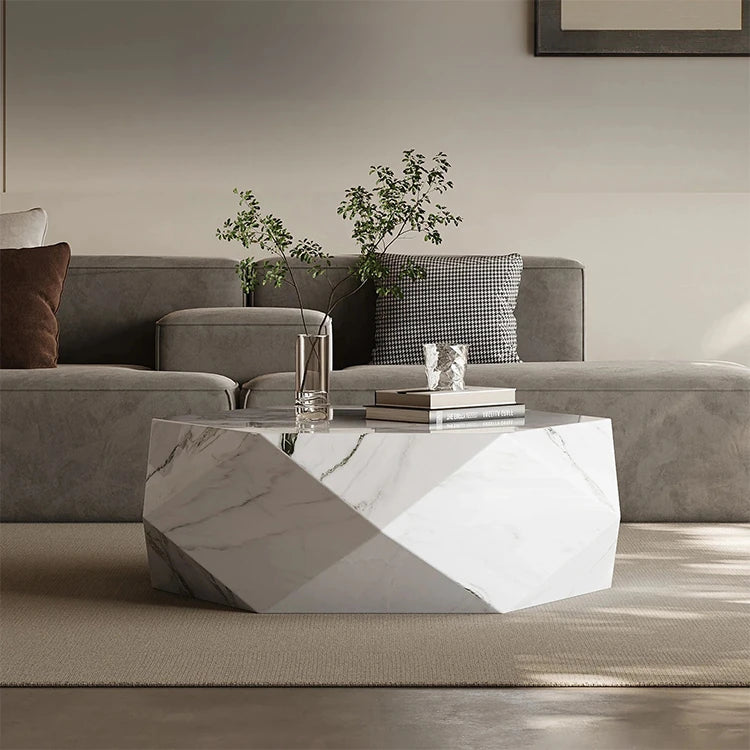 Elegant Modern Sintered Stone Coffee Table - Geometric Design for Chic Living Rooms fjd-4724