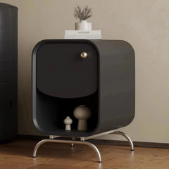 Modern Pine Stainless Bedside Cupboard - Sleek Nightstand with Stylish Design fjd-4727