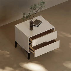 Stylish Modern Bedside Cupboard with Drawer - Solid Wood Top and Elegant Design fjd-4730