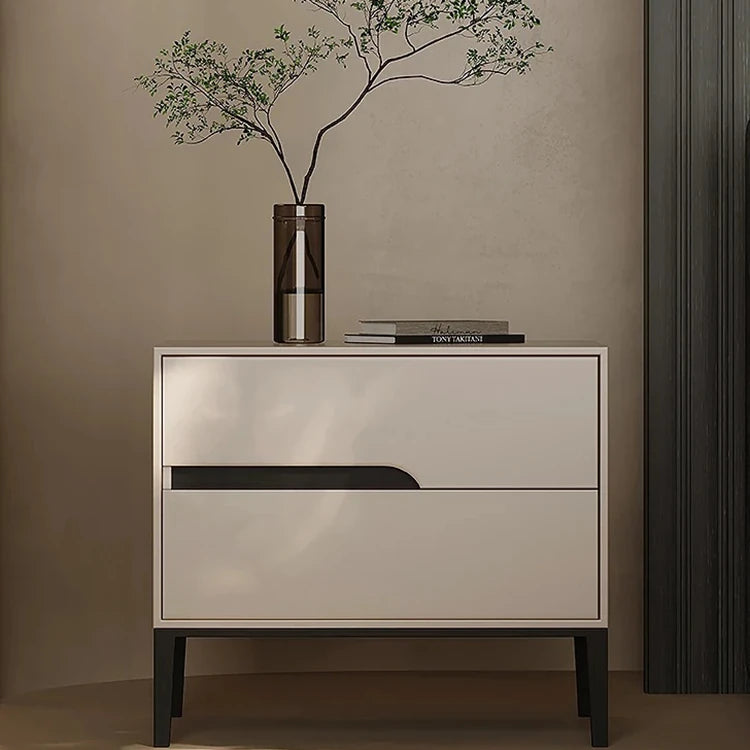Stylish Modern Bedside Cupboard with Drawer - Solid Wood Top and Elegant Design fjd-4730