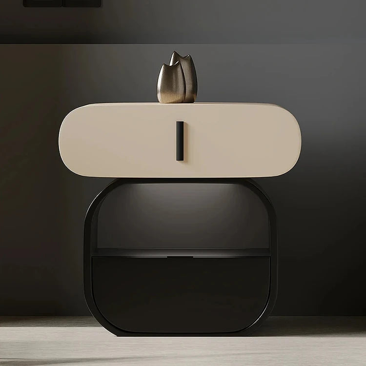 Sleek Modern Bedside Cupboard – Stylish Solid Wood & Density Board Design for Elegant Bedrooms fjd-4731