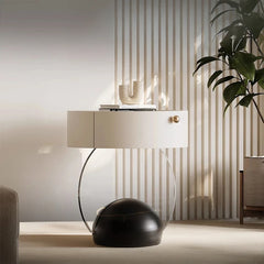 Elegant Modern Bedside Cupboard with Sleek Acrylic Base - Stylish Storage Solution for Your Bedroom fjd-4735