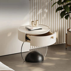 Elegant Modern Bedside Cupboard with Sleek Acrylic Base - Stylish Storage Solution for Your Bedroom fjd-4735