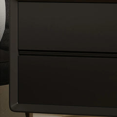 Stylish Modern Bedside Cupboard with Solid Wood and Stainless Steel Details - Perfect Nightstand Storage Solution fjd-4737