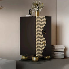 Elegant Modern Cabinet with Density Board and Stainless Steel Accents - Stylish Storage Solution fjd-4742