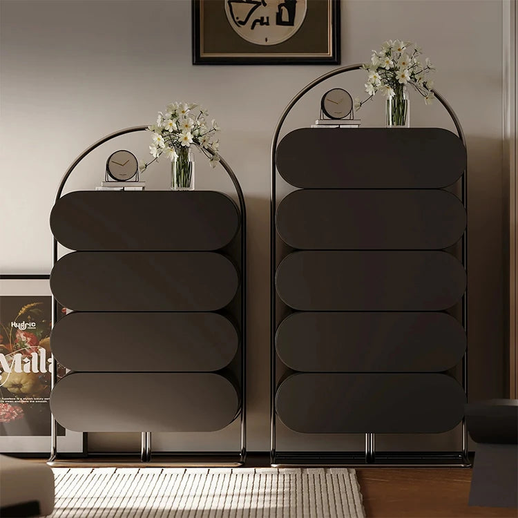 Stylish Density Board Cabinet with Stainless Pine Frame - Modern Storage Solution for Home Décor fjd-4743