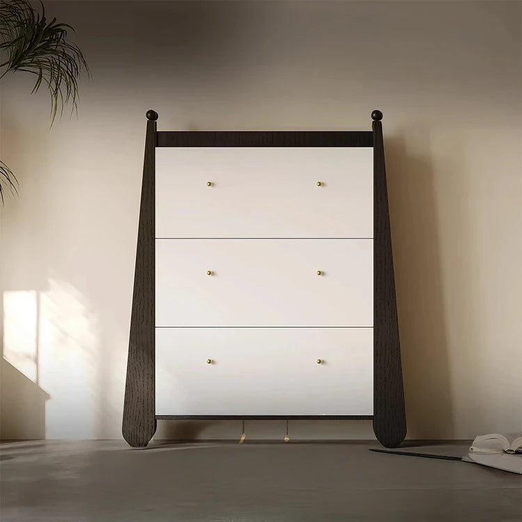 Stylish Ash Wood Density Board Cabinet with Modern Design and Gold Accents - Perfect for Any Room! fjd-4746