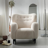 Cozy Faux Lambswool Armchair with Stainless Steel Legs - Stylish Accent Chair for Modern Living Rooms fjd-4747