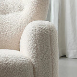 Cozy Faux Lambswool Armchair with Stainless Steel Legs - Stylish Accent Chair for Modern Living Rooms fjd-4747