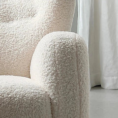 Cozy Faux Lambswool Armchair with Stainless Steel Legs - Stylish Accent Chair for Modern Living Rooms fjd-4747