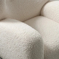 Cozy Faux Lambswool Armchair with Stainless Steel Legs - Stylish Accent Chair for Modern Living Rooms fjd-4747