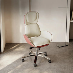 Luxurious Synthetic Leather Office Chair with Aluminum Alloy Base - Ergonomic Design for Ultimate Comfort fjd-4748