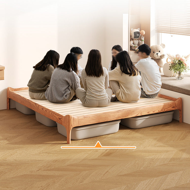 Stylish Light Brown Bed with Natural Wood Accents - Premium Ash Wood Frame fjjj-1655 Stylish Light Brown Bed with Natural Wood Accents - Premium Ash Wood Frame fjjj-1655