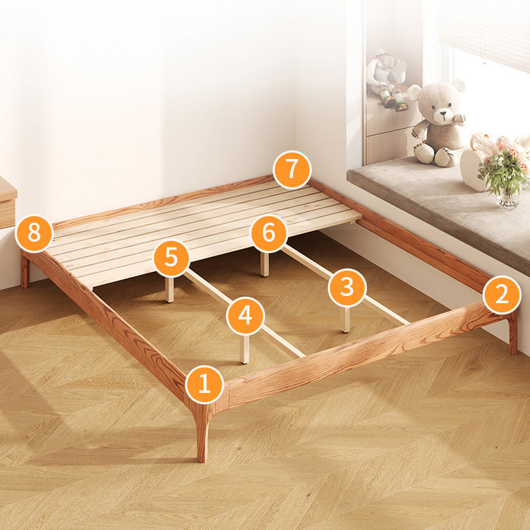 Stylish Light Brown Bed with Natural Wood Accents - Premium Ash Wood Frame fjjj-1655 Stylish Light Brown Bed with Natural Wood Accents - Premium Ash Wood Frame fjjj-1655