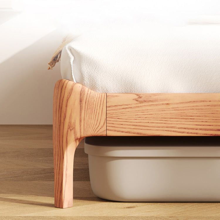 Stylish Light Brown Bed with Natural Wood Accents - Premium Ash Wood Frame fjjj-1655 Stylish Light Brown Bed with Natural Wood Accents - Premium Ash Wood Frame fjjj-1655