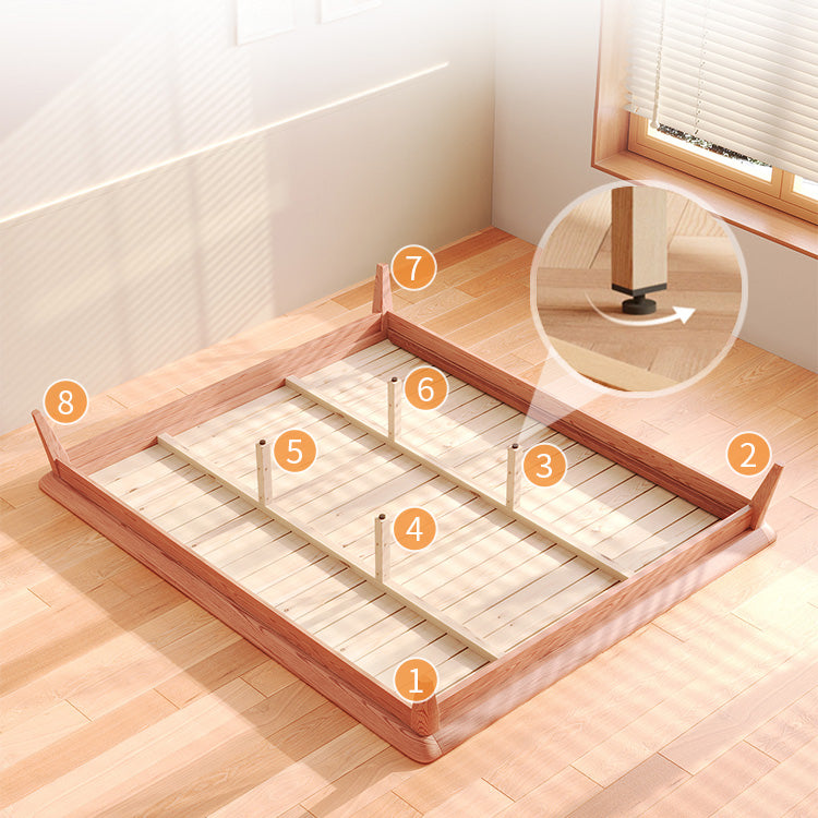 Elegant Bed Frame in Natural Wood with White and Light Brown Ash Wood Accents fjjj-1656 Elegant Bed Frame in Natural Wood with White and Light Brown Ash Wood Accents fjjj-1656