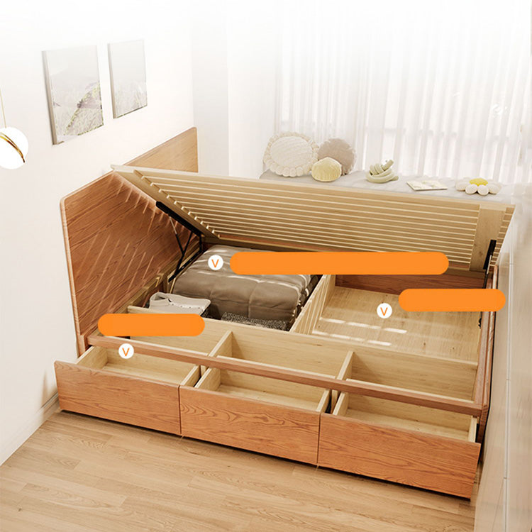 Minimalistic Ash Wood Bed Frame Queen Size Bed with Storage - Functional Design for Bedroom  fjjj-1657 Minimalistic Ash Wood Bed Frame Queen Size Bed with Storage - Functional Design for Bedroom  fjjj-1657