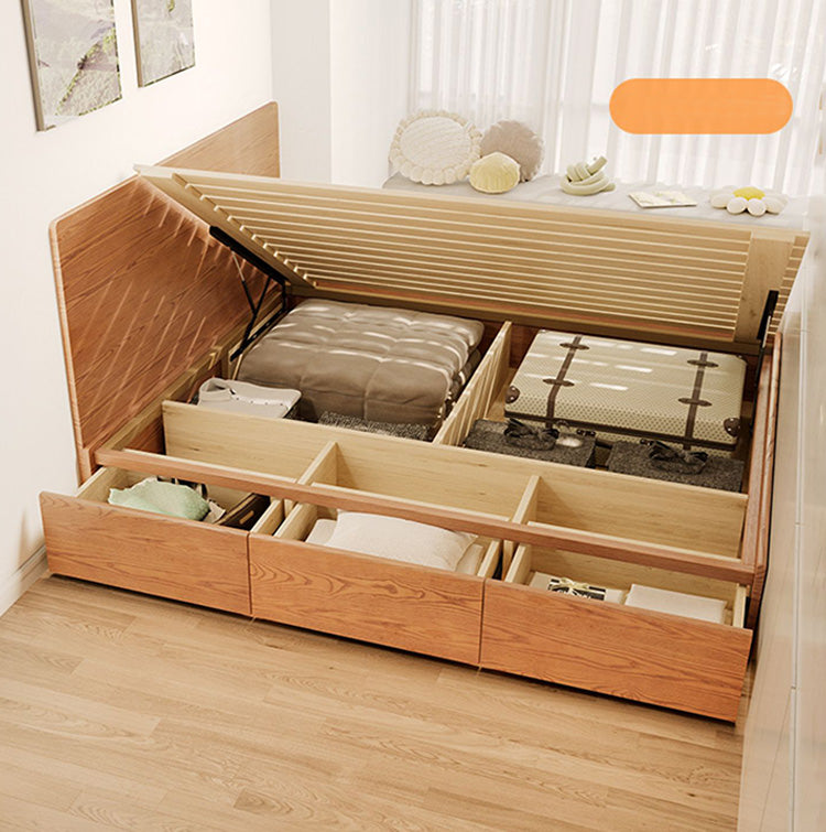 Minimalistic Ash Wood Bed Frame Queen Size Bed with Storage - Functional Design for Bedroom  fjjj-1657 Minimalistic Ash Wood Bed Frame Queen Size Bed with Storage - Functional Design for Bedroom  fjjj-1657