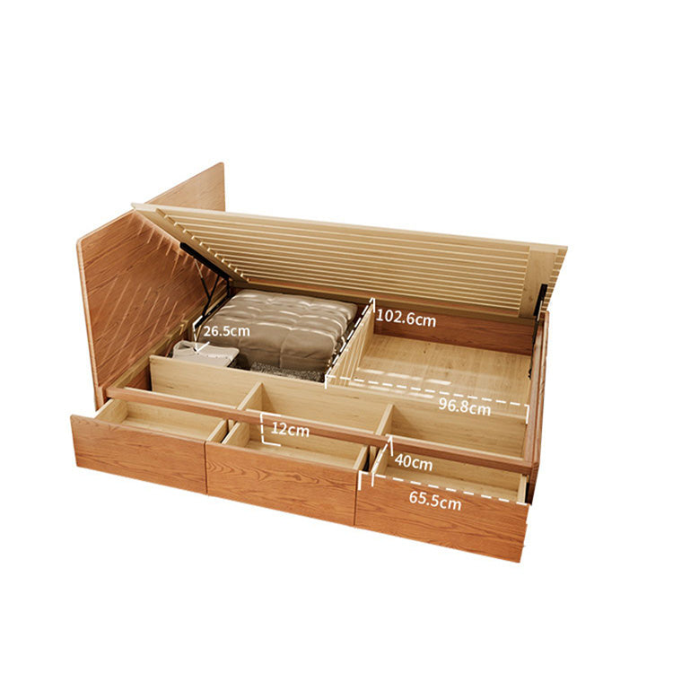 Minimalistic Ash Wood Bed Frame Queen Size Bed with Storage - Functional Design for Bedroom  fjjj-1657 Minimalistic Ash Wood Bed Frame Queen Size Bed with Storage - Functional Design for Bedroom  fjjj-1657